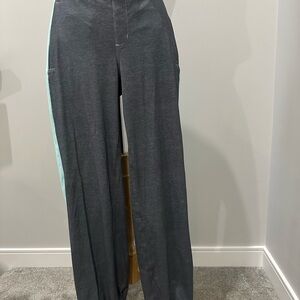 Lululemon Gray Wide-Leg Pants with Blue Stripe